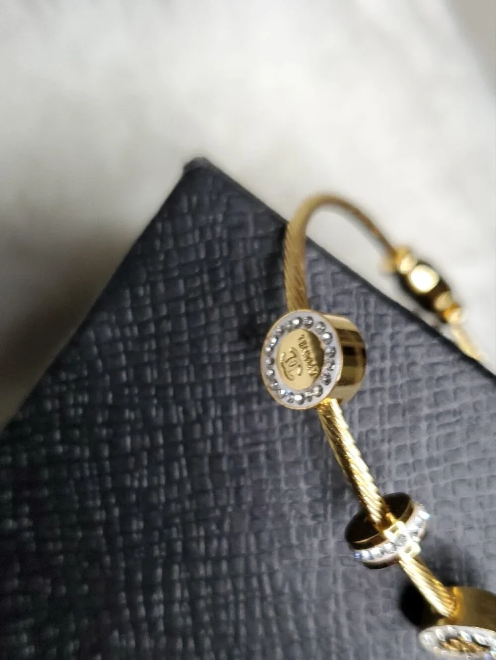 Fashion Jewelry Gold-Tone Crystal Accent Charm Bracelet